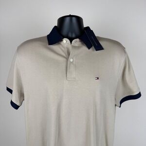Tommy Hilfiger Mens Short Sleeve Polo Shirt Tan Cotton XM05515-250 Medium NWT